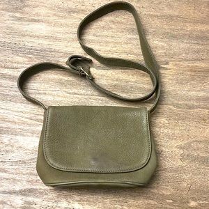 Coach army green cross body suede